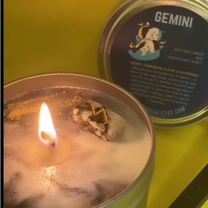 Gemini Candle, Moonstone Candle, Crystal Candle, Gemini Gifts, Vegan, Non-Toxic